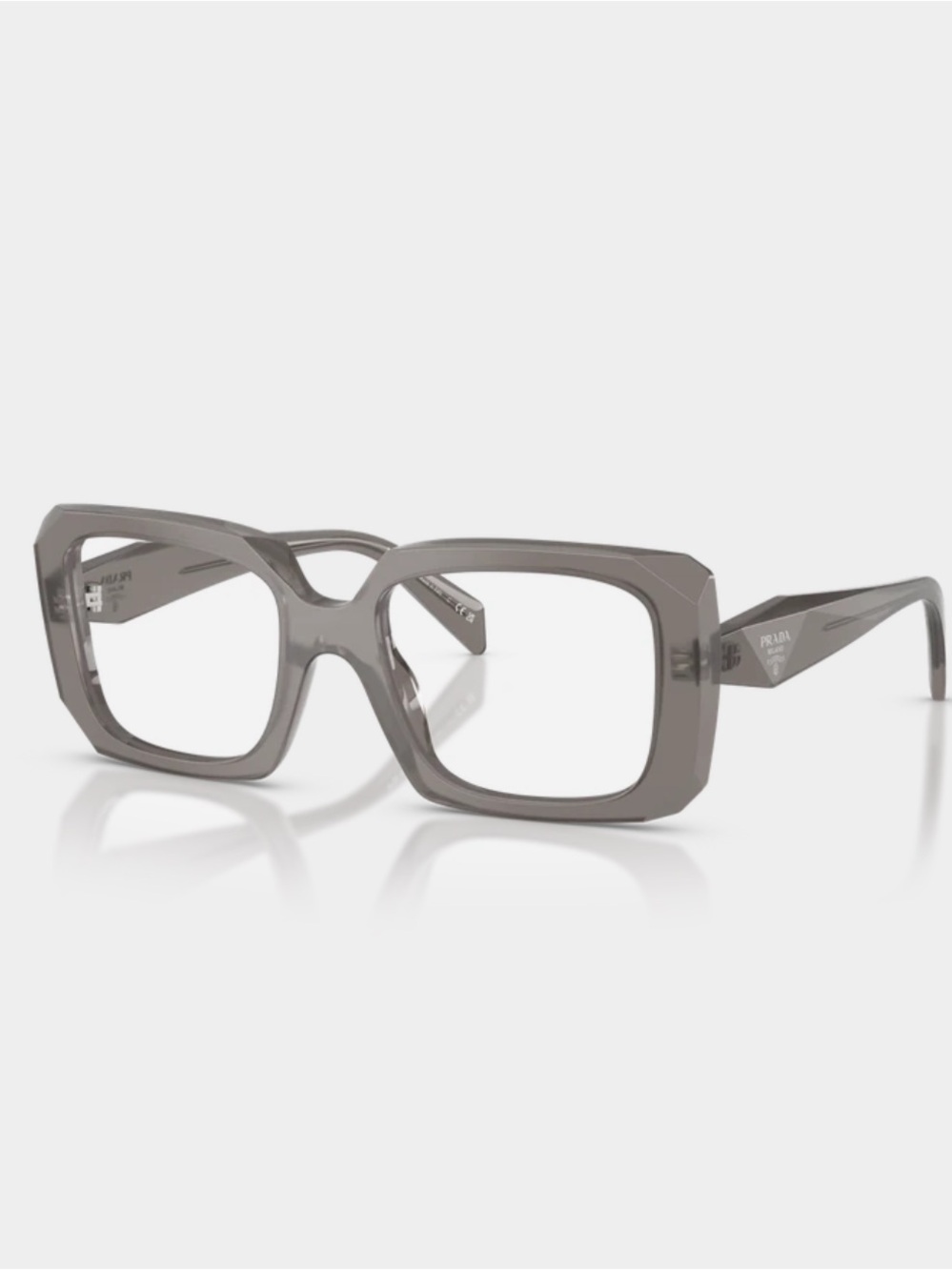 Prada Women's Square Frame Glasses in Smoke Grey
